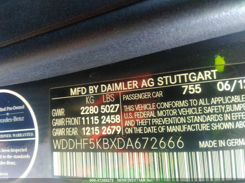 2013 MERCEDES-BENZ E-CLASS E 350 - WDDHF5KBXDA672666