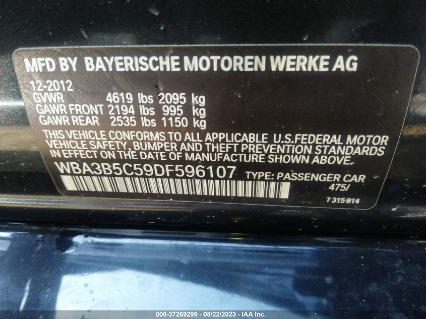 2013 BMW 3 SERIES 328I XDRIVE - WBA3B5C59DF596107