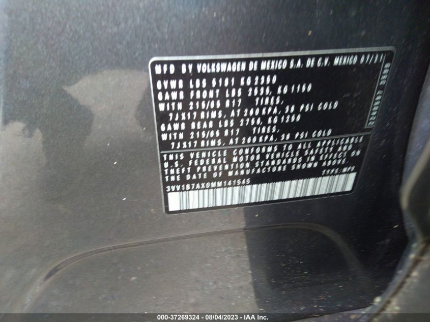 2021 VOLKSWAGEN TIGUAN S - 3VV1B7AX0MM141545