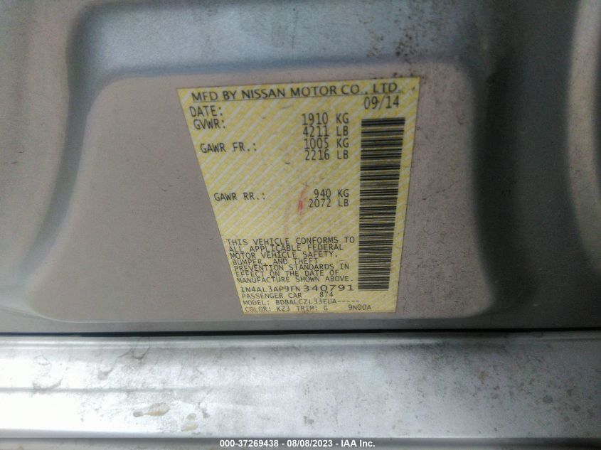 2015 NISSAN ALTIMA 2.5 - 1N4AL3AP9FN340791