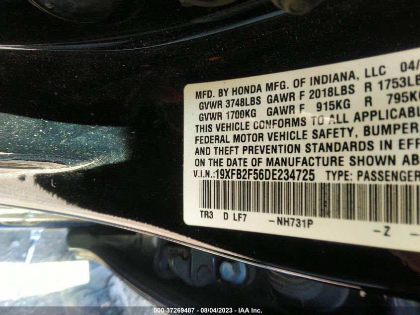 2013 HONDA CIVIC SDN LX - 19XFB2F56DE234725