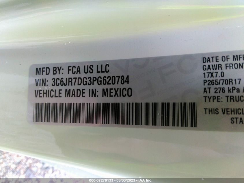2023 RAM 1500 CLASSIC TRADESMAN - 3C6JR7DG3PG620784