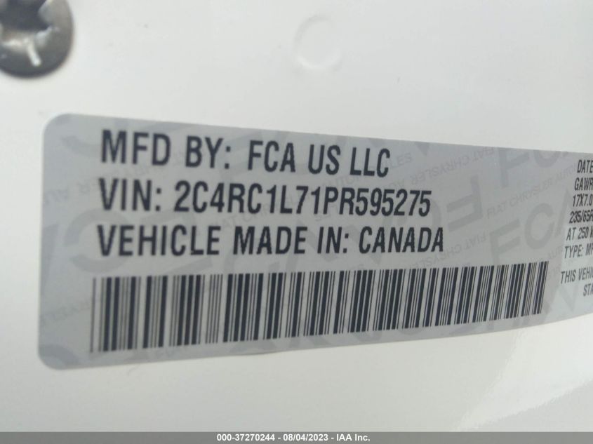 2023 CHRYSLER PACIFICA - 2C4RC1L71PR595275