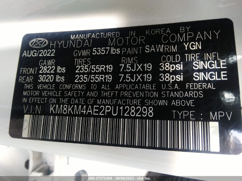 KM8KM4AE2PU128298 Hyundai Ioniq 5 SE 9