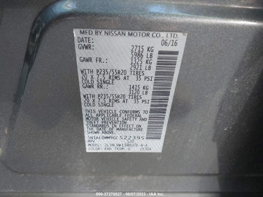 2016 INFINITI QX60 - 5N1AL0MM9GC522395