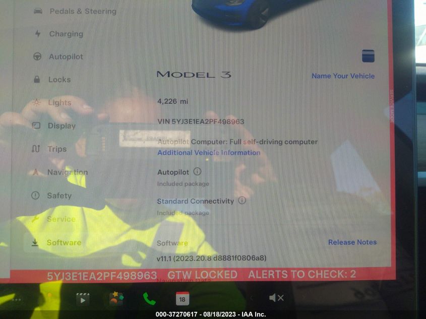 2023 TESLA MODEL 3 - 5YJ3E1EA2PF498963