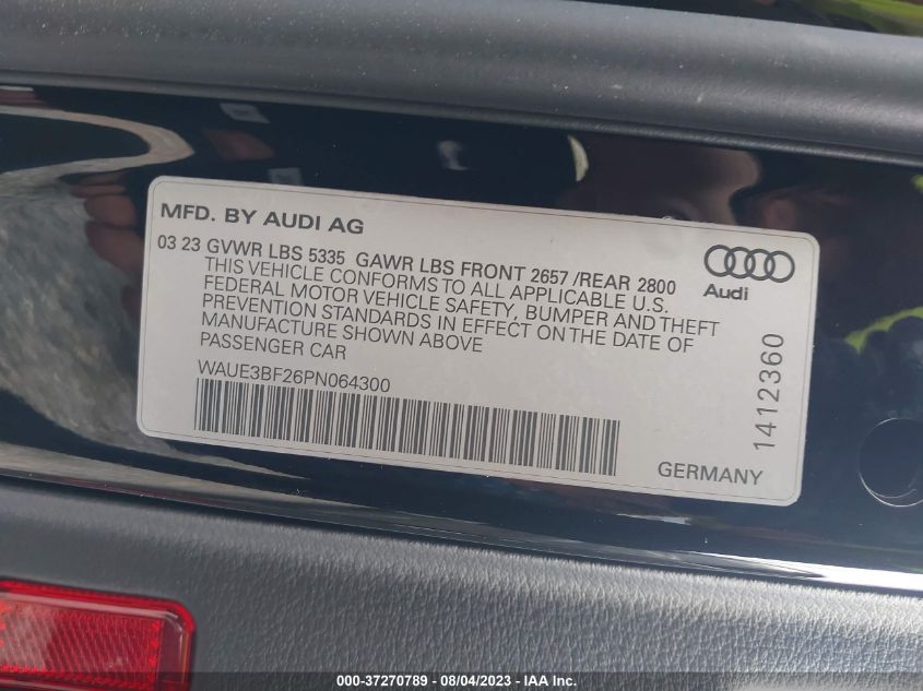 2023 AUDI A6 SEDAN PREMIUM PLUS WAUE3BF26PN064300