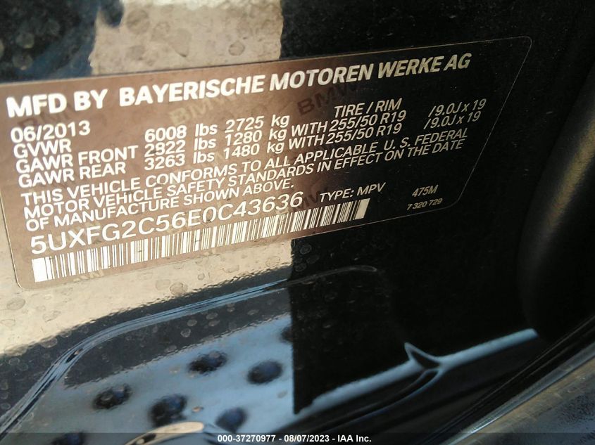 2014 BMW X6 XDRIVE35I - 5UXFG2C56E0C43636