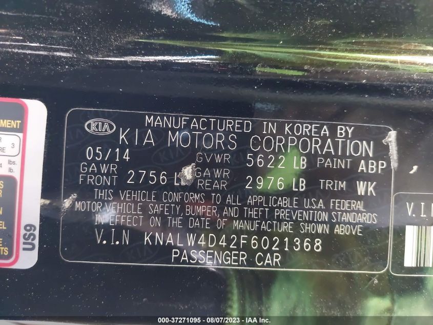 2015 KIA K900 LUXURY - KNALW4D42F6021368