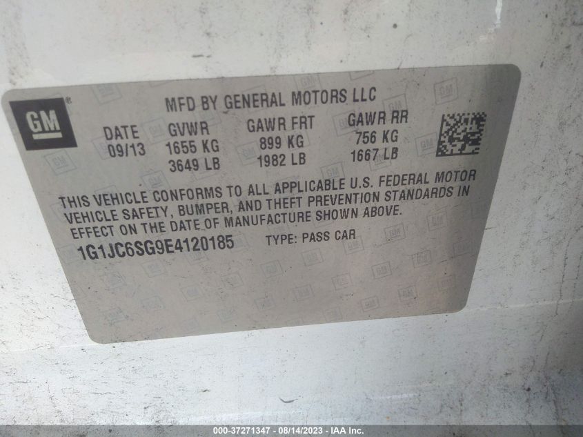 2014 CHEVROLET SONIC LT - 1G1JC6SG9E4120185