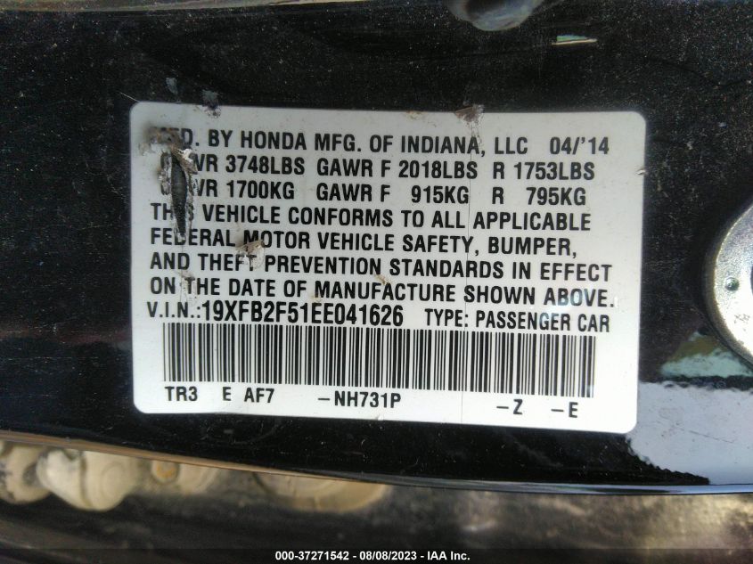 2014 HONDA CIVIC SEDAN LX - 19XFB2F51EE041626