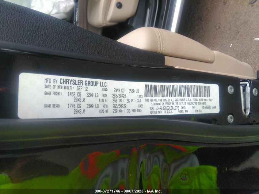 2013 DODGE DURANGO CITADEL - 1C4RDJEG5DC561872