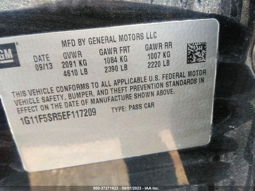 2014 CHEVROLET MALIBU ECO - 1G11F5SR5EF117209