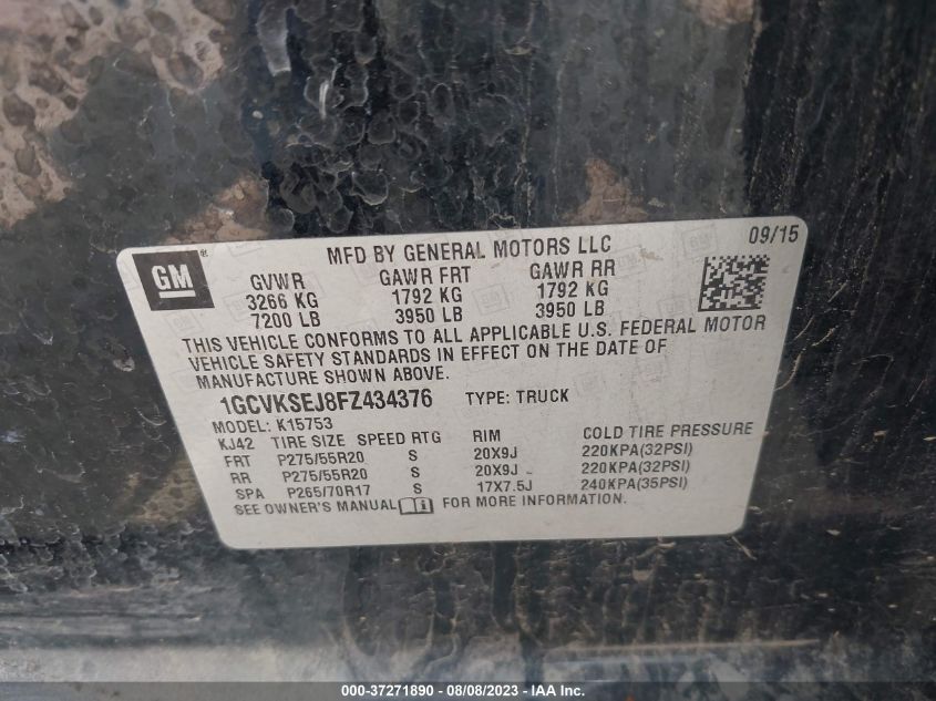 2015 CHEVROLET SILVERADO 1500 LTZ - 1GCVKSEJ8FZ434376