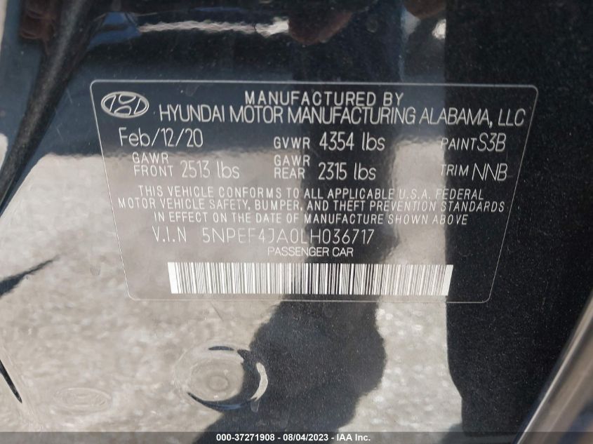 2020 HYUNDAI SONATA SEL - 5NPEF4JA0LH036717