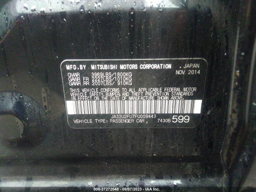 2015 MITSUBISHI LANCER ES JA32U2FU7FU009443