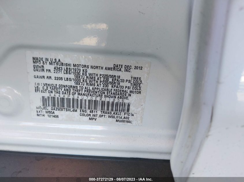 2013 MITSUBISHI OUTLANDER SPORT ES - 4A4AP3AU7DE011856
