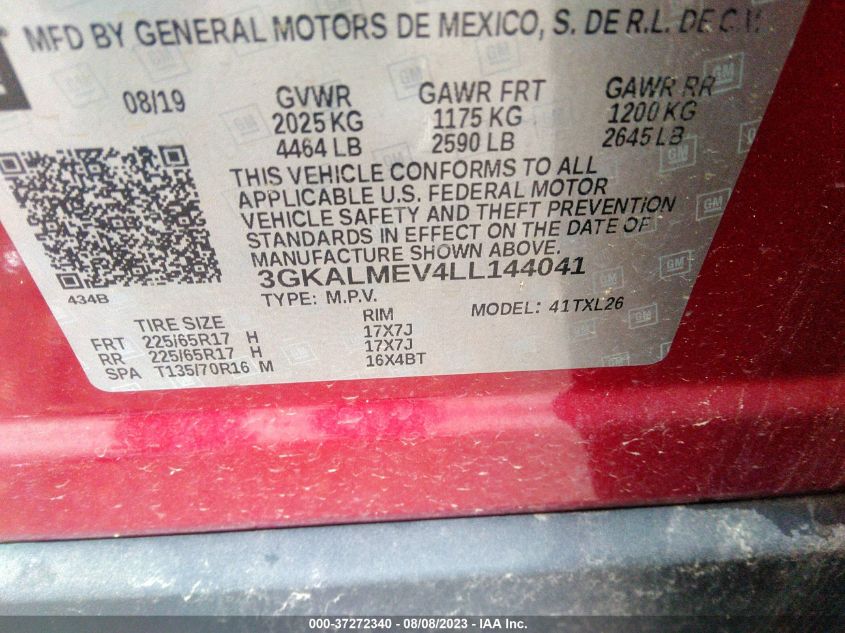 2020 GMC TERRAIN SLE - 3GKALMEV4LL144041