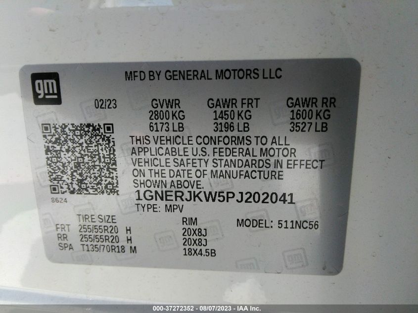 2023 CHEVROLET TRAVERSE RS - 1GNERJKW5PJ202041