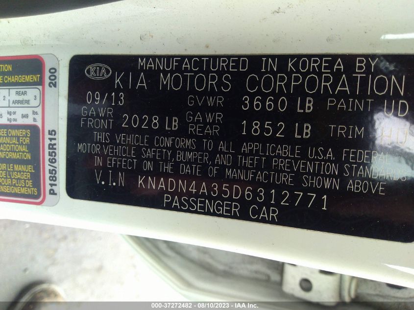 2013 KIA RIO EX - KNADN4A35D6312771