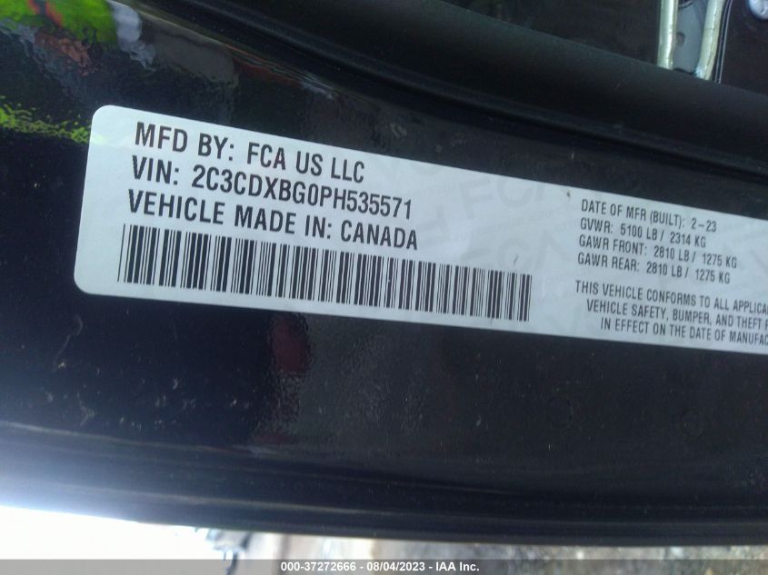 2023 DODGE CHARGER SXT - 2C3CDXBG0PH535571