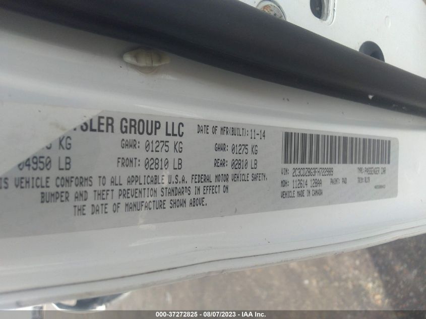 2015 DODGE CHALLENGER SXT PLUS - 2C3CDZBG3FH722989