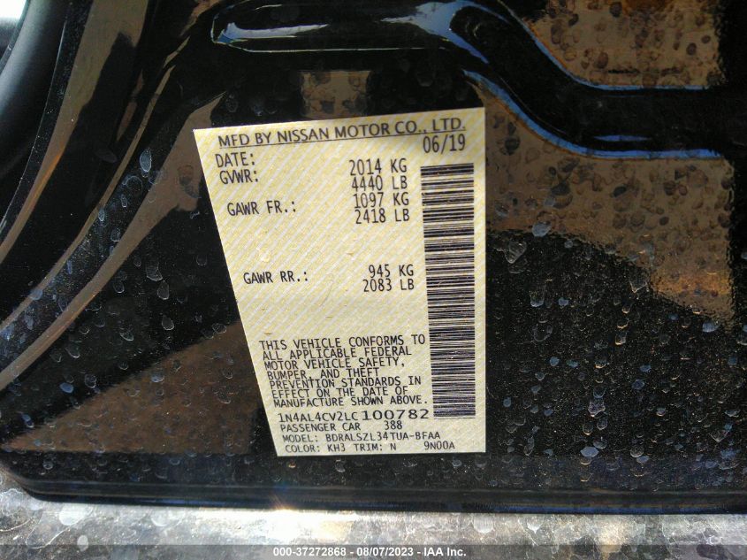 2020 NISSAN ALTIMA 2.0 SR - 1N4AL4CV2LC100782
