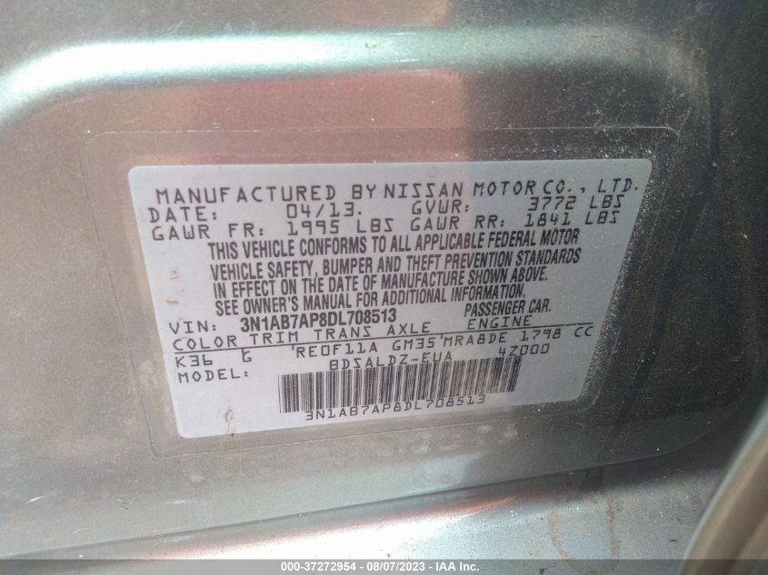 2013 NISSAN SENTRA SV - 3N1AB7AP8DL708513