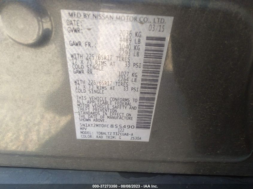 2015 NISSAN ROGUE SV - 5N1AT2MT0FC855490