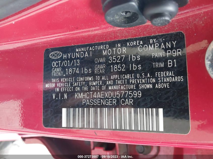 2013 HYUNDAI ACCENT GLS - KMHCT4AEXDU577599