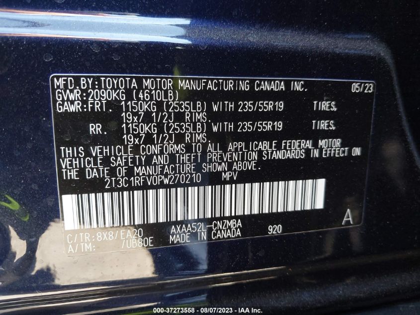 2023 TOYOTA RAV4 XLE PREMIUM - 2T3C1RFV0PW270210