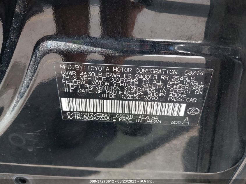 2014 LEXUS IS 350 - JTHBE1D22E5012090