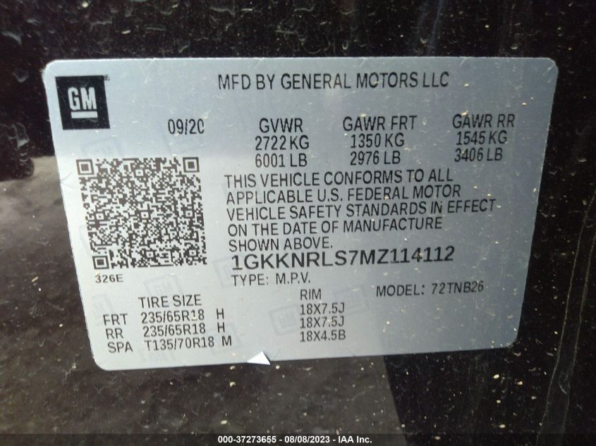 2021 GMC ACADIA SLE - 1GKKNRLS7MZ114112