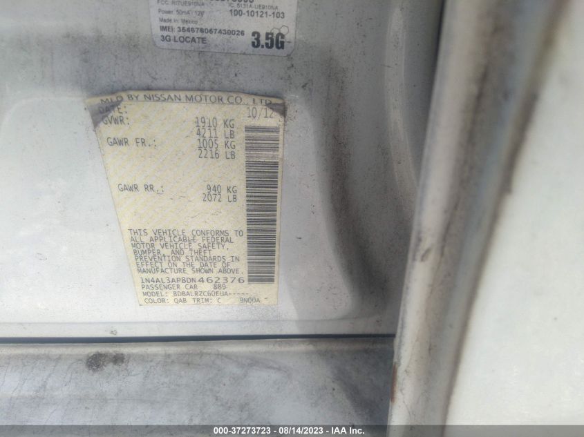 2013 NISSAN ALTIMA 2.5/S/SV/SL - 1N4AL3AP8DN462376