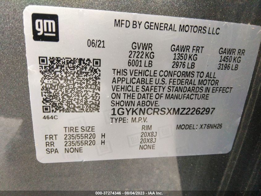 2021 CADILLAC XT5 FWD PREMIUM LUXURY - 1GYKNCRSXMZ226297