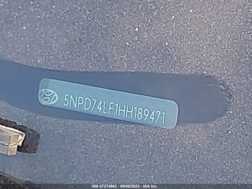 2017 HYUNDAI ELANTRA SE - 5NPD74LF1HH189471