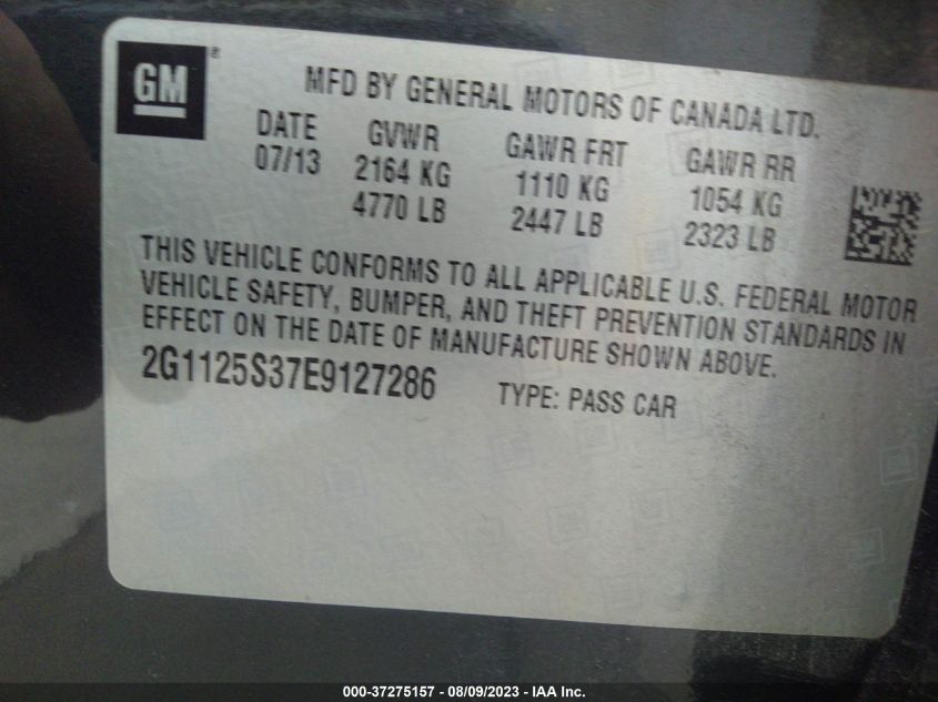 2014 CHEVROLET IMPALA LT - 2G1125S37E9127286