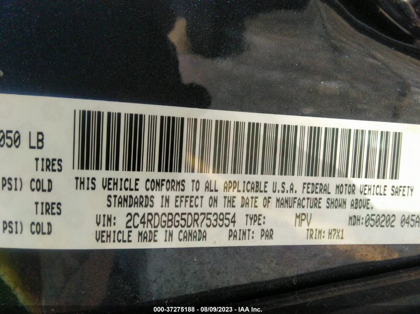 2013 DODGE GRAND CARAVAN SE - 2C4RDGBG5DR753954