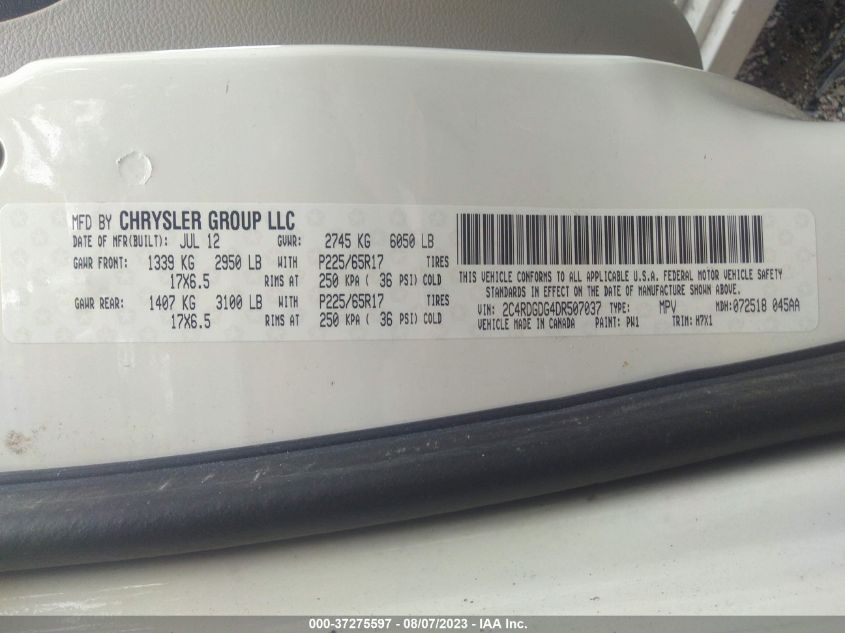 2013 DODGE GRAND CARAVAN CREW - 2C4RDGDG4DR507037
