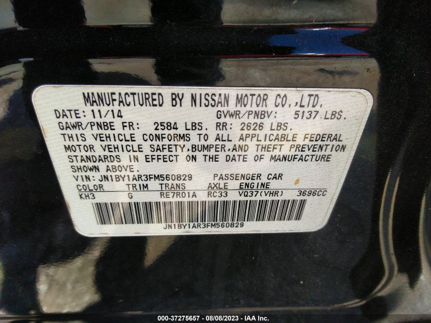 2015 INFINITI Q70 JN1BY1AR3FM560829