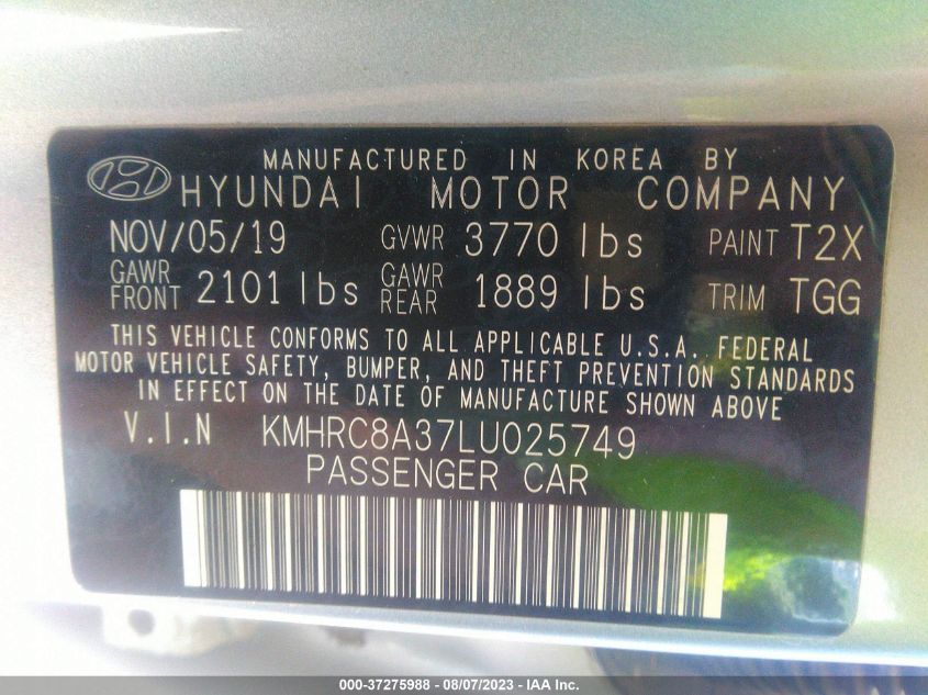 2020 HYUNDAI VENUE SEL - KMHRC8A37LU025749