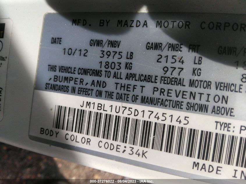 2013 MAZDA MAZDA3 I SPORT - JM1BL1U75D1745145