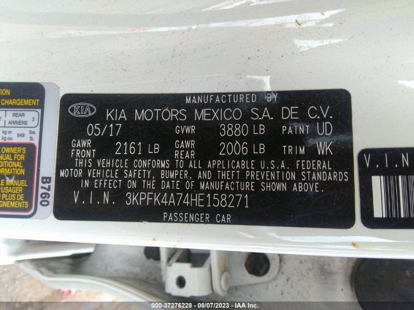 2017 KIA FORTE LX - 3KPFK4A74HE158271
