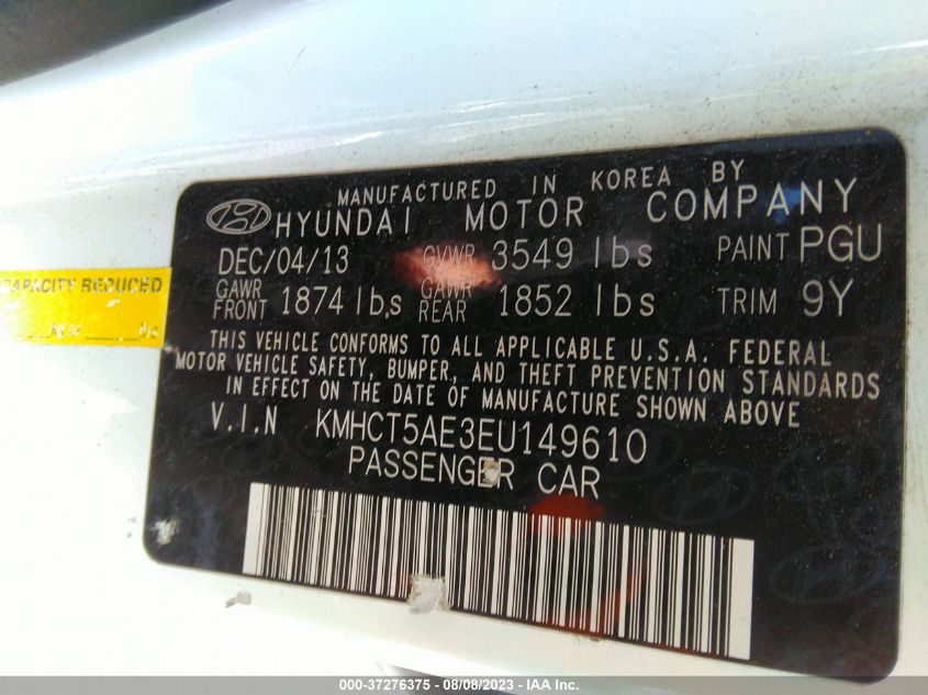 2014 HYUNDAI ACCENT GS - KMHCT5AE3EU149610