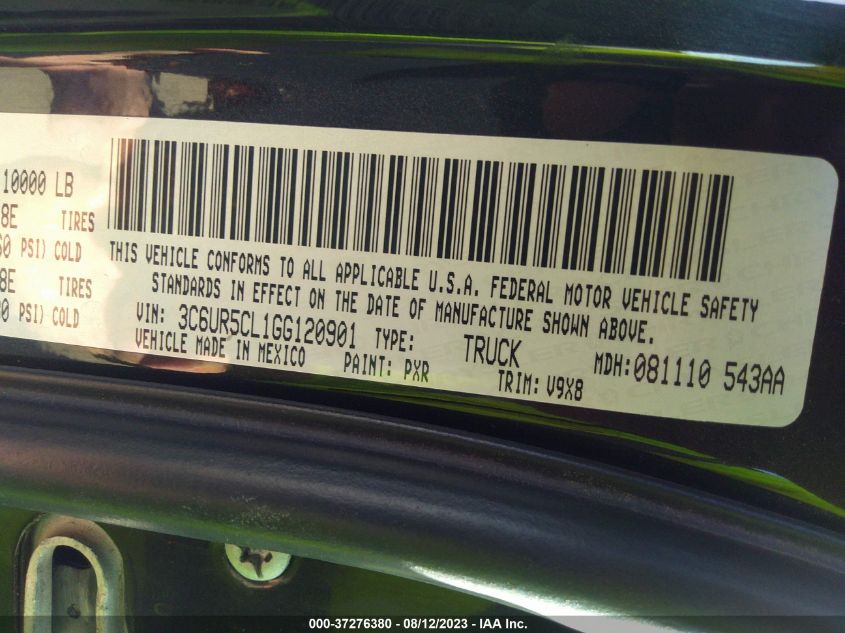 2016 RAM 2500 TRADESMAN - 3C6UR5CL1GG120901
