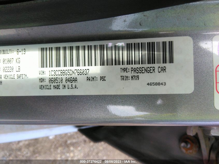 2013 CHRYSLER 200 TOURING - 1C3CCBBG5DN766037