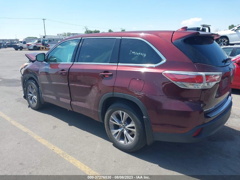 2016 TOYOTA HIGHLANDER LE - 5TDBKRFH9GS250218