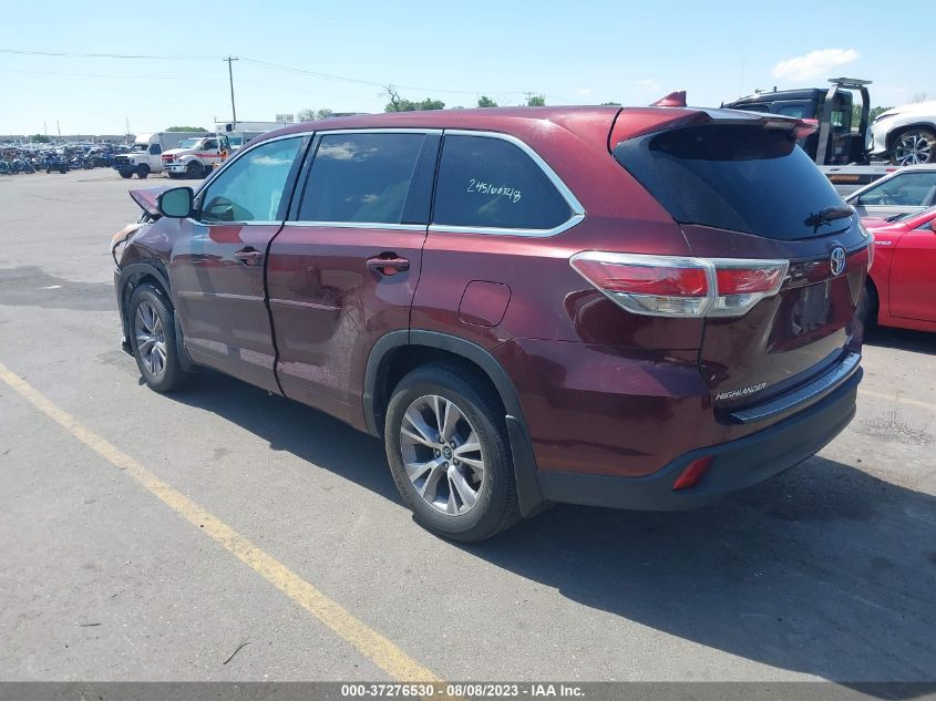 2016 TOYOTA HIGHLANDER LE - 5TDBKRFH9GS250218