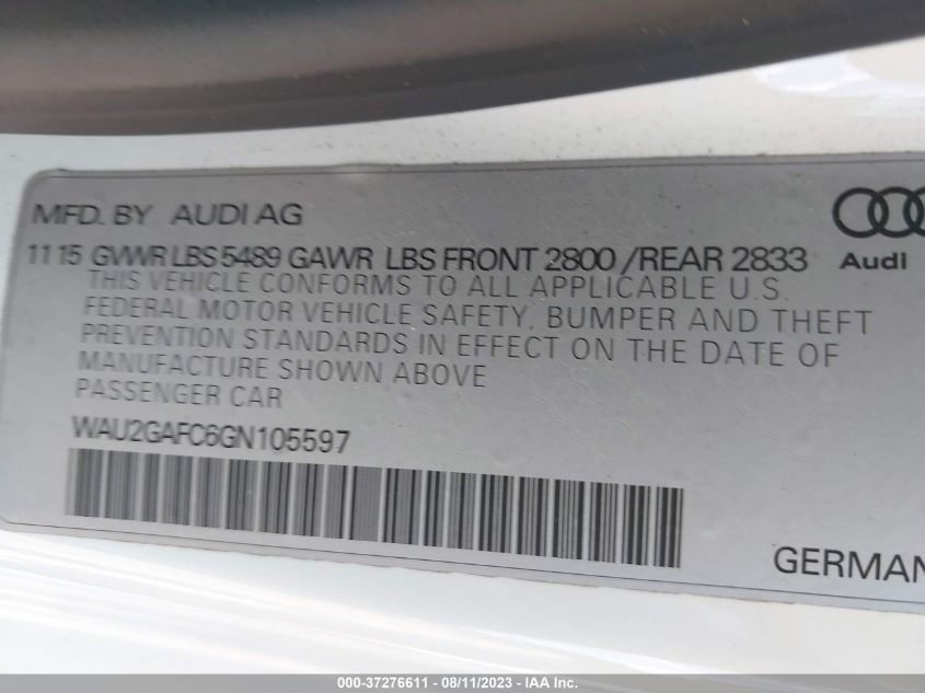 2016 AUDI A7 3.0 PRESTIGE - WAU2GAFC6GN105597