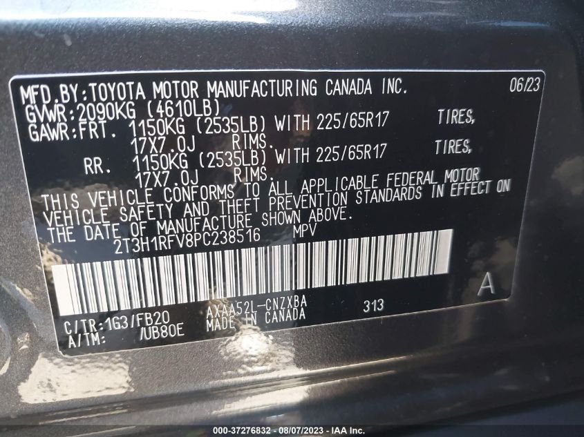 2023 TOYOTA RAV4 LE - 2T3H1RFV8PC238516